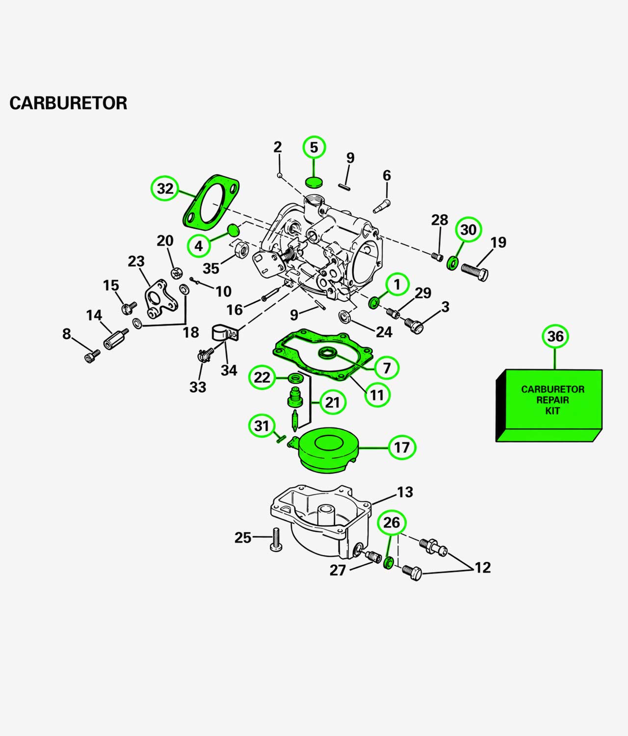Carburetor Rebuild Kit 396701 - Image 2