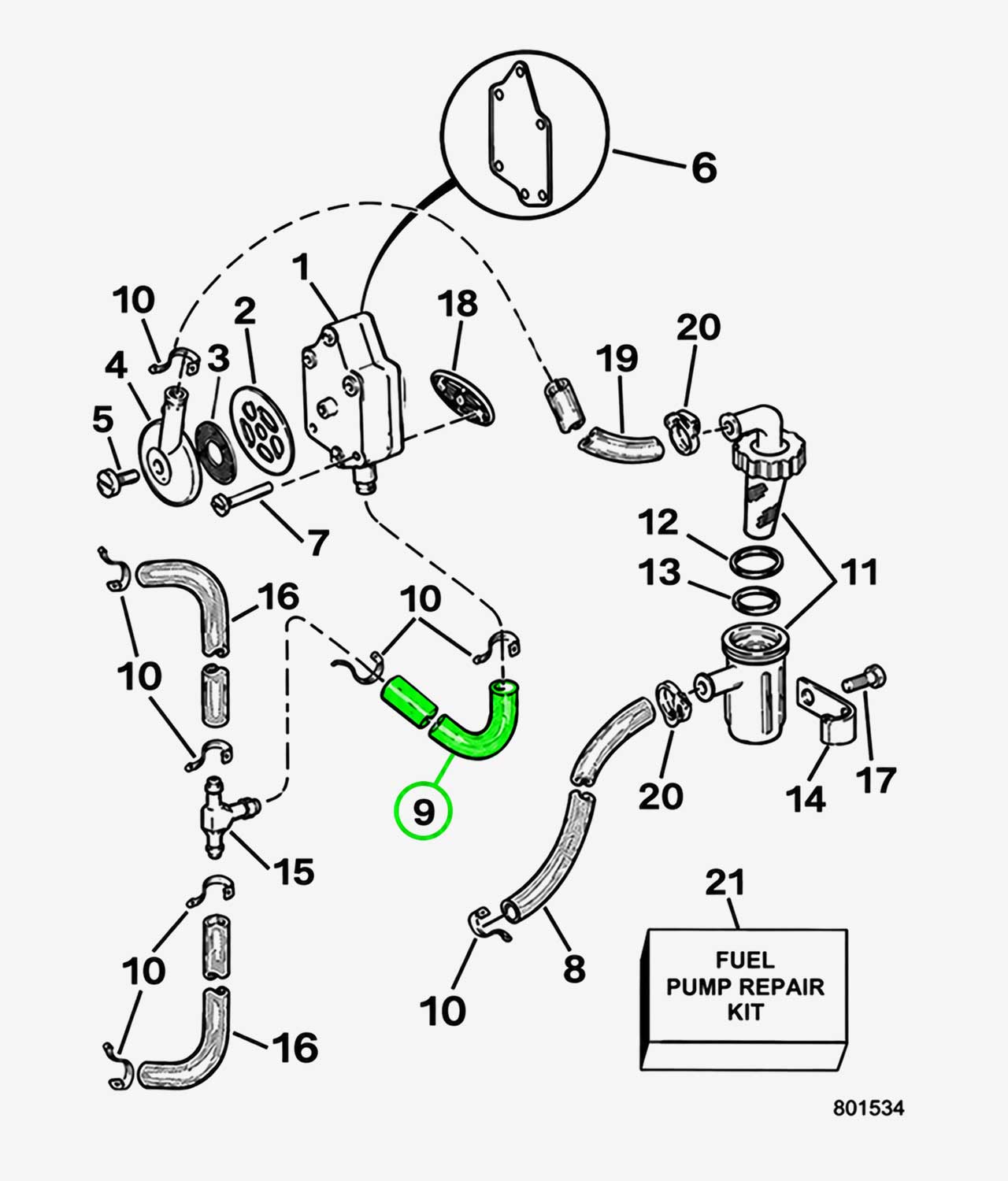 Hose Fuel Pump to Tee 332911 - Image 2